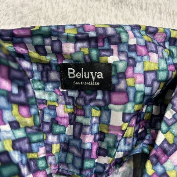 Beluya San Francisco Womens Geometric Pattern Button-Up Shirt Medium Long-Sleeve - Picture 4 of 8